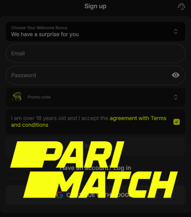 Parimatch Registrierung