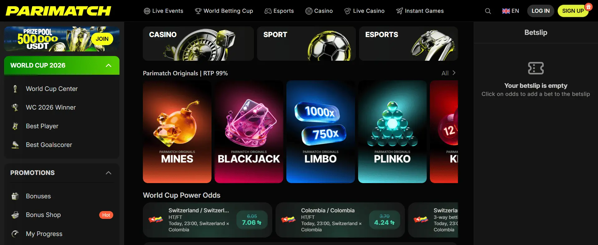 Parimatch Screenshot