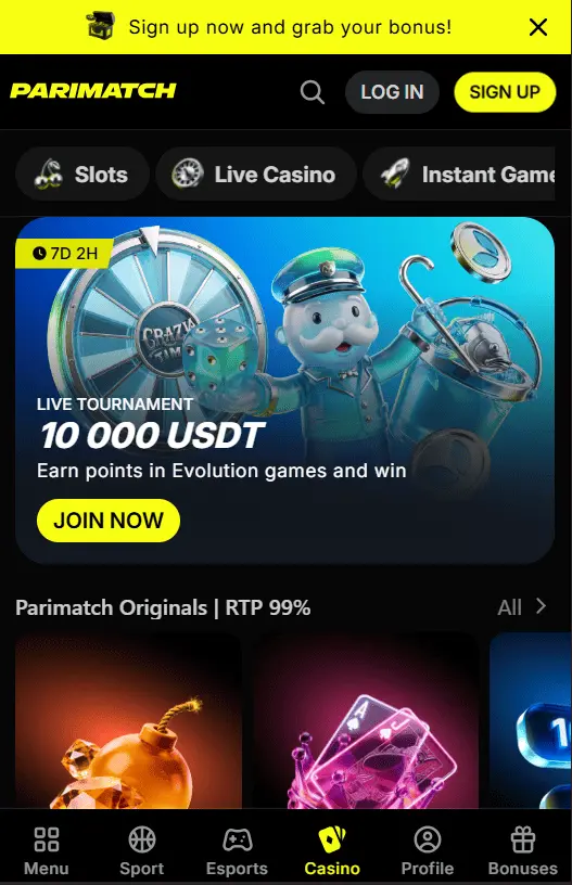 Parimatch Screenshot